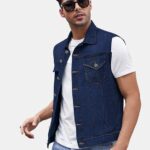 Urbano Fashion Men's Regular Fit Washed Sleeveless Denim Jacket