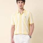 U.S.Polo Association Men's Vertical Striped Summer Splash Polo Shirt