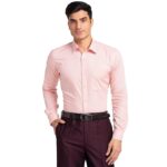 Raymond Men's Pure Cotton Checks Pattern Slim Fit Semi Cutaway Collar Full Sleeve Formal Shirt